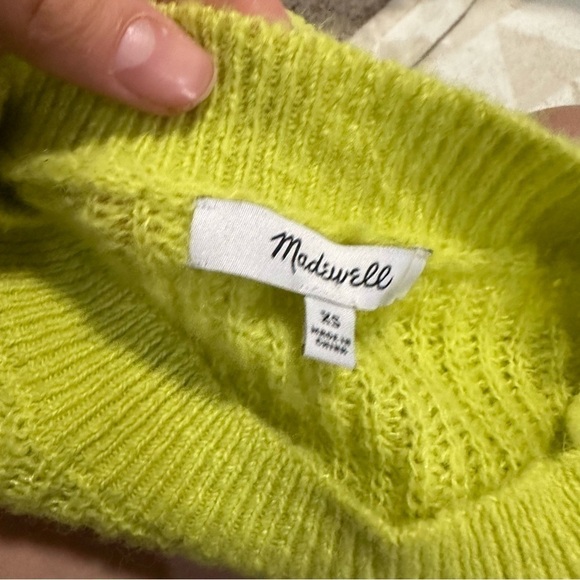 NWOT Madewell ribbed crewneck sweater heather citron - Picture 4 of 5